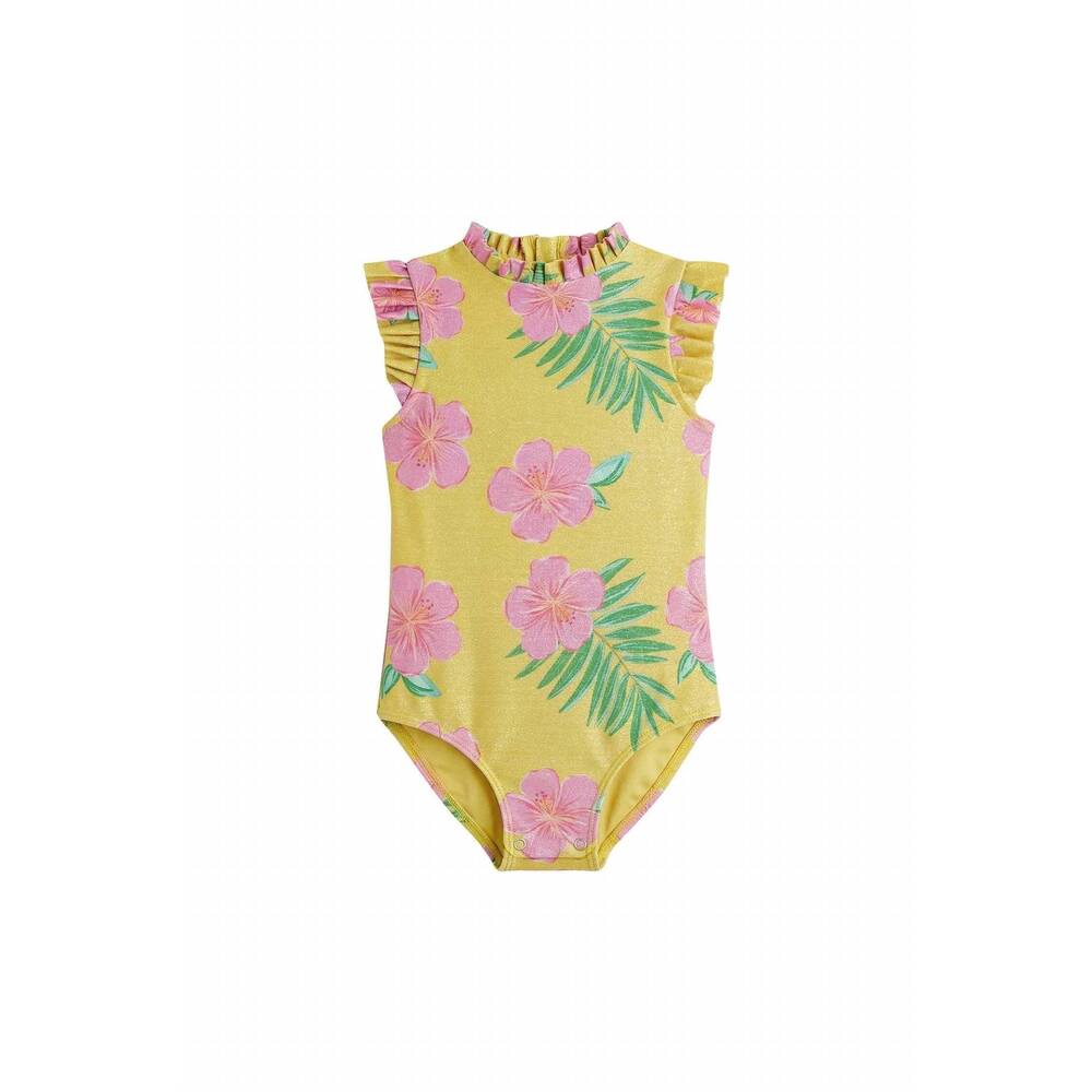 NEW PEPITA & ME girl's alisson one piece swimsuit in hibiscus amarillo shine